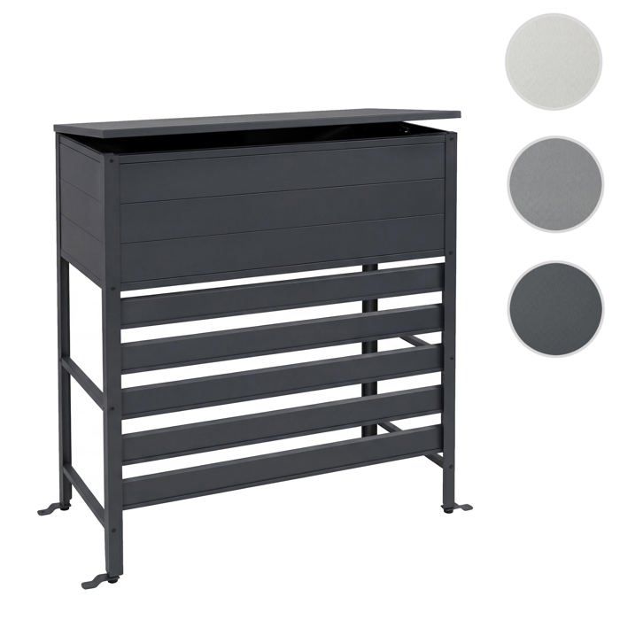 Cache en aluminium pour climatisation/échangeur thermique HWC-P94 couvercle de coffre de rangement 110 x 96 x 43 cm ~ anthracite