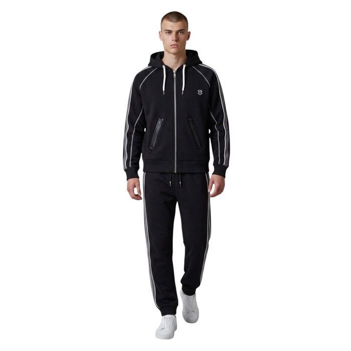 Bill Tornade Ensemble de jogging homme Bill Tornade – Sweat zippé à capuche et pantalon Ismael Noir Homme Bill Tornade Ensemble de jogging homme Bill Tornade – Sweat zippé à capuche et pantalon Ismael Noir Homme