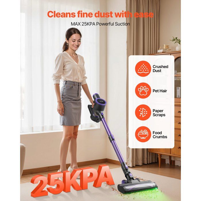 Aspirateur Balai sans Fil à Aspiration Puissante 25 kPa Aspirateur