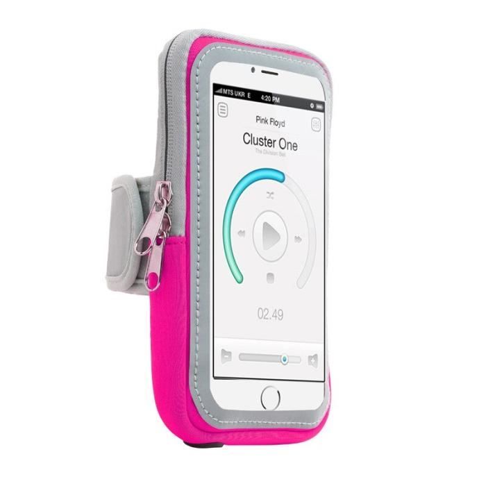 Brassard Sport Avec Poche De Rangement Pour Smartphone, Tissu Doux Anti-Transpirant, Bigben - Noir - Français