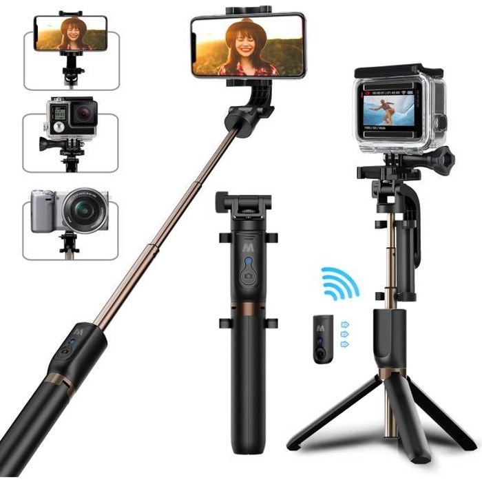 Support de Tr/épied Extensible Bluetooth Selfie Stick avec Support de T/él/éphone Selfie Stick avec T/él/écommande sans Fil Tr/épied T/él/éphone Selfie
