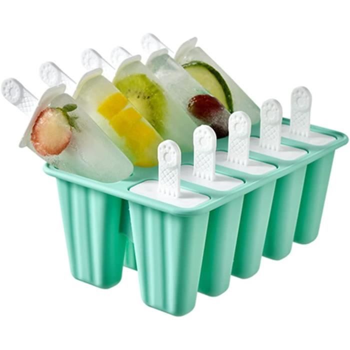 2 Moules à Glaces Silicone Réutilisables Popsicle - Motifs Mignons (Pastèque, Lapin…), Avec Bâtonnets Et Couvercles
