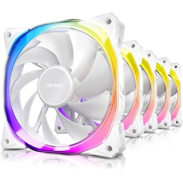 Lot de 5 ventilateurs Boîtier PC Antec Fusion RGB - 12cm -  blanc/transparent - TU