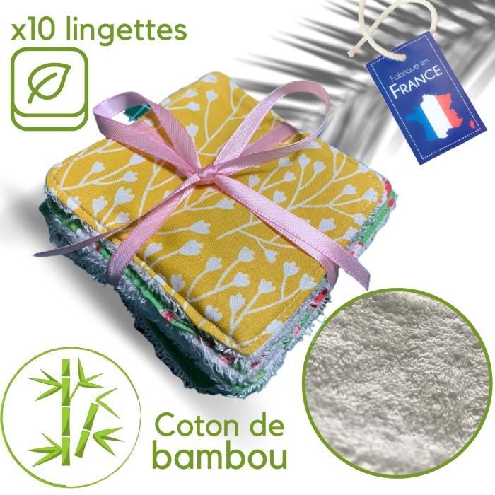 X10 lingettes Démaquillantes & pour bébé en coton de bambou ultra doux  écologique éco-friendly - Cdiscount Puériculture & Eveil bébé