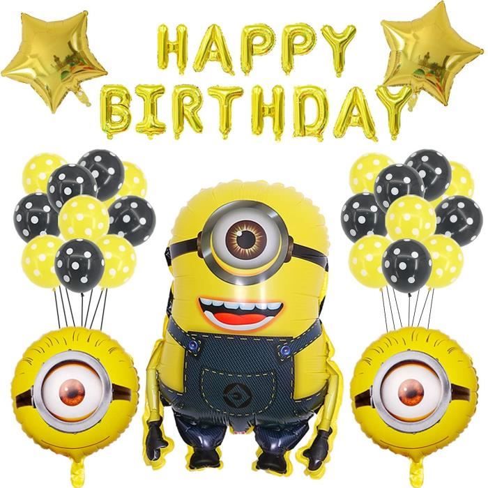 Minions Party Supplies Minions Ballons Joyeux Anniversaire Guirlande Ballons D Anniversaire Pour Enfants Pour Decoration De F 448 Cdiscount Maison