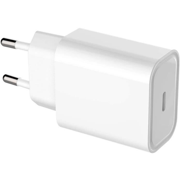 Apple Adaptateur secteur USB-C original pour l'iPhone 12 Mini - Chargeur -  Connexion USB-C - 20W - Blanc