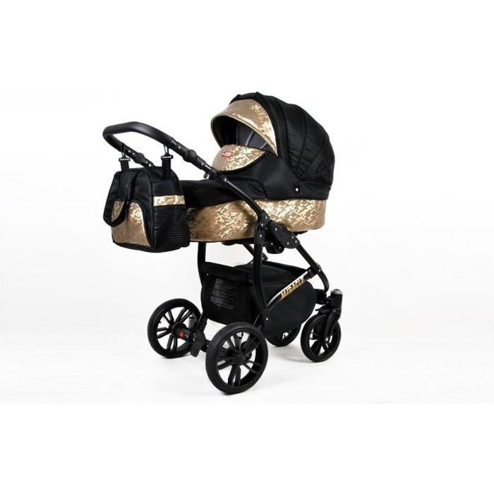 Poussette Combinée Trio landau siège Auto Wonderland by SaintBaby Black Deluxe 3en1 avec siège bébé