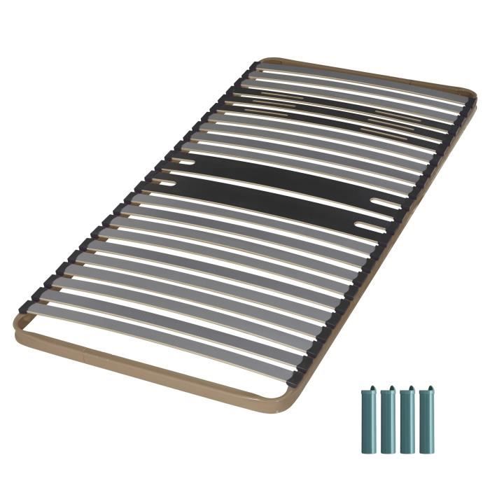 MEUBLEPRO Sommier Lattes 90x190 4 Pieds de 22cm