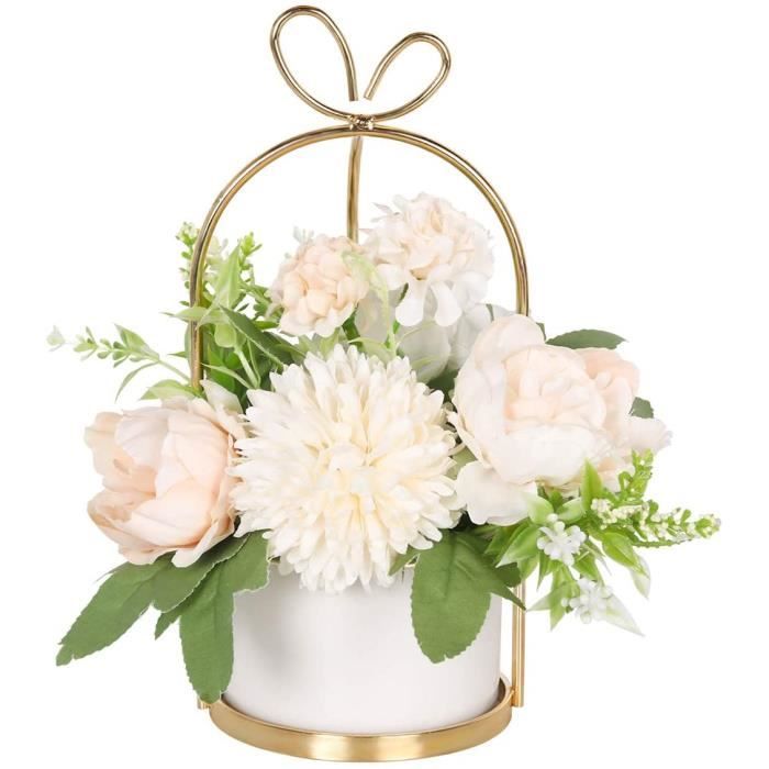 Fleurs Artificielles avec Vase - Centre de Table Mariage Bouquet Floral  d'Hortensia et Chrysanthème pour Décoration de Maison,[138] - Cdiscount  Maison