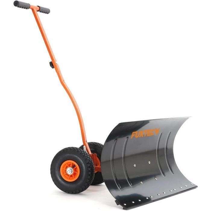 Lame 65.5x34cm Pelle à Neige Sur Roues KADAX - , Poignée Réglable, Déneigement Facile Poussoir Neige Réglable
