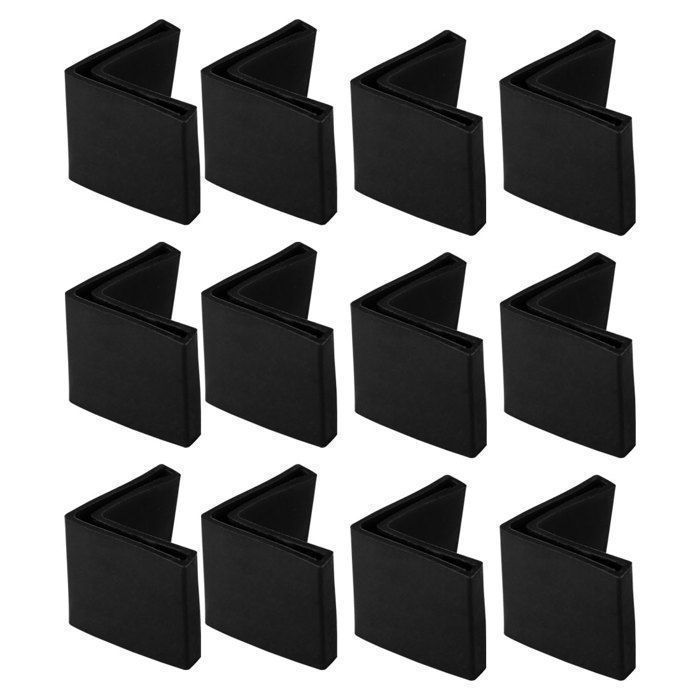 Patins pour meubles VOCOSTE forme L PVC pour 40mm x 40mm fer dangle pied de meuble Embout Protecteur cornière table Noir 12Pcs