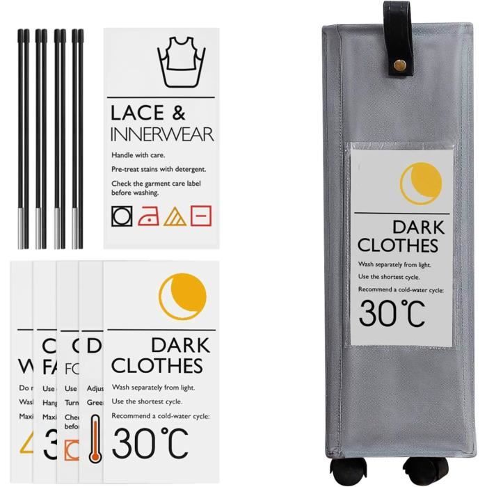 Panier à Linge Pliable IHOMAGIC 71L - Avec Poches Et Bandoulière, Gris Foncé