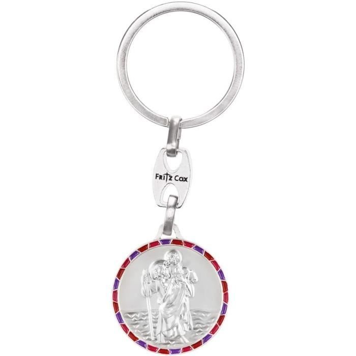 Médaille De Voiture Moderne Saint Christophe Avec Bord Mosaïque (Porte-Clés  Rouge)[u2872]