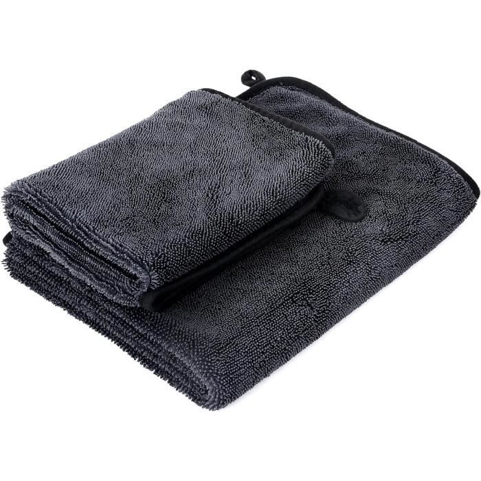 Lot De 2 Chiffons Séchage Ultra-Absorbants - Microfibre 40x60cm, Pour Voiture, Douche, Surfaces - 6