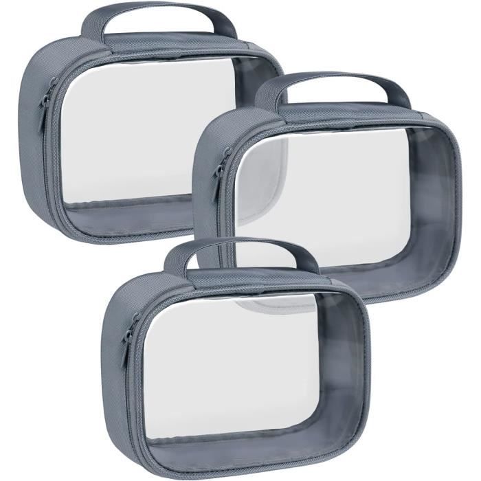 2 Trousses De Toilette Transparentes TSA - Format 8x6x2,3 Pouces - Étui De Voyage Pour Maquillage