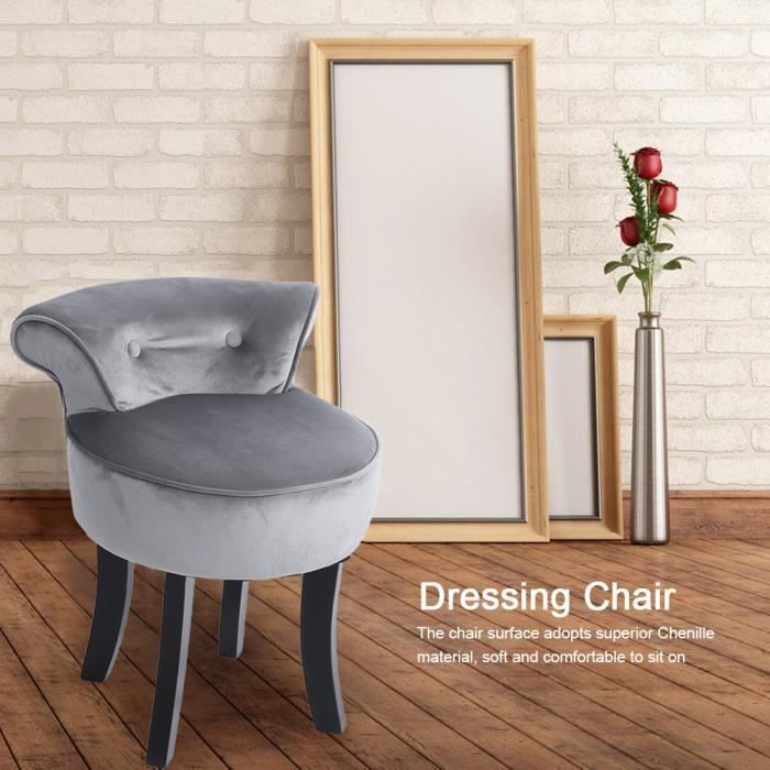 Chaise Rembourré de Vanité Chaise de Maquillage de Style Rétro Marron ZHIQ Tabouret pour Coiffeuse Siège en Bois avec Coussin