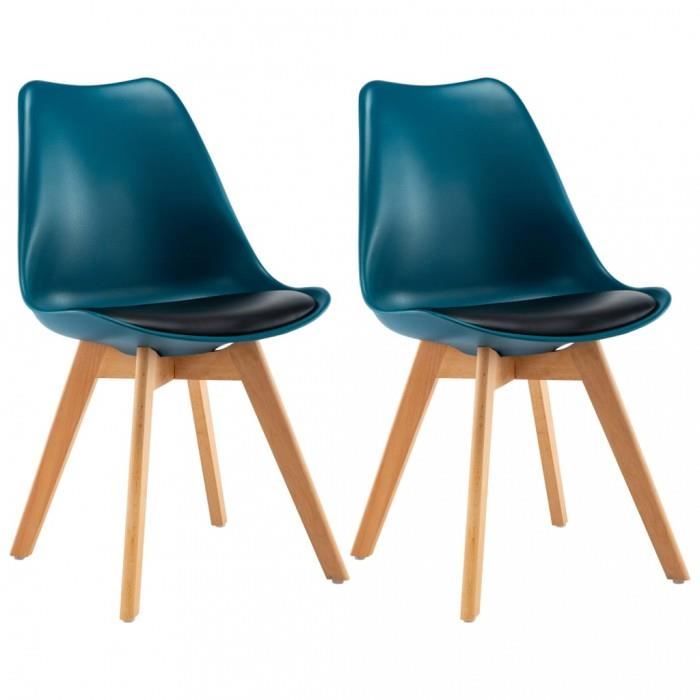 Chaises De Cuisine Et De Salle A Manger Vidaxl Chaise De Salle A Manger 2 Pcs Turquoise Et Noir Achat Vente Chaise Cdiscount