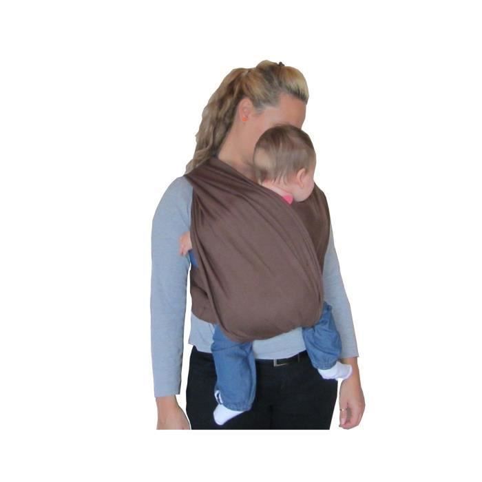 Porte Bebe Echarpe De Portage Sans Noeud Marron Reglable Cdiscount Puericulture Eveil Bebe