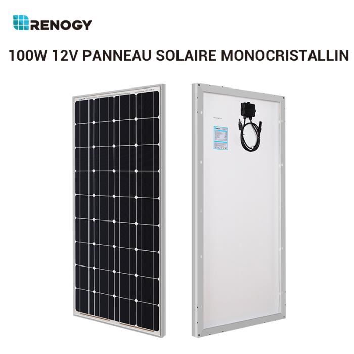 Module Solaire Monocristallin 100 W 12v Panneau Solaire Photovoltaïque Neuf