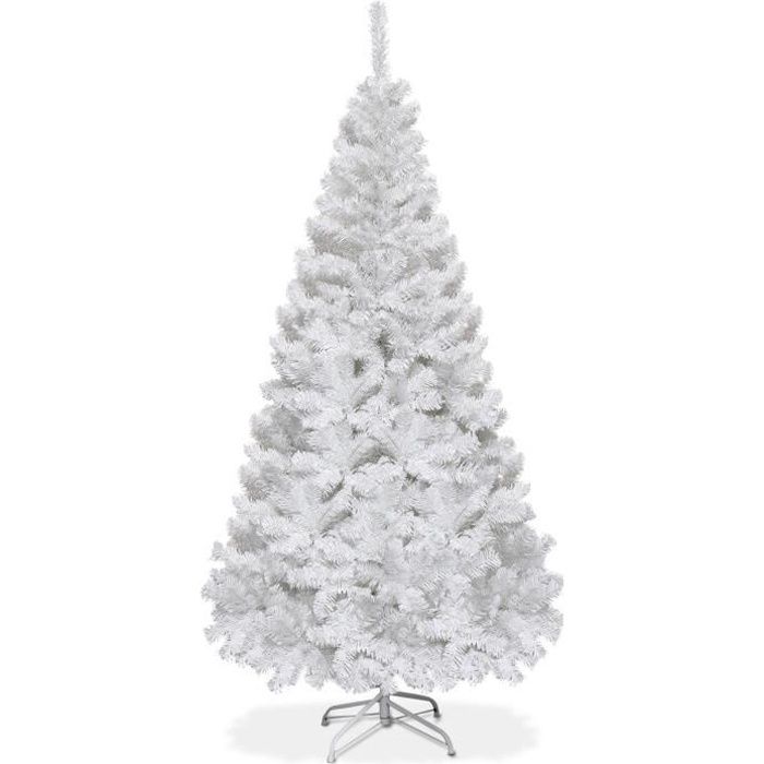 Costway Arbre De Noel 180cm Aiguilles En Pvc Sapin En Epicea Avec Support En Metal Pour Maison Magasins Bureau Et Hotels Blanc Achat Vente Sapin Arbre De Noel