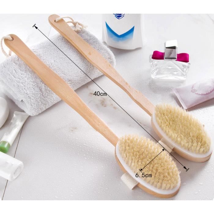 Brosse De Douche Poils Sanglier Exfoliant Corps Massager Avec Une Longue Poignée En Bois Achat Vente Set Accessoires Brosse De Douche Poils Cdiscount