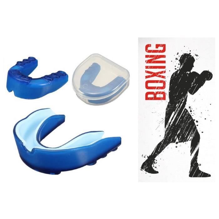 Protege dents Gel silicone Boxe taekwondo basket rugby MasterFight bleu -  Cdiscount Sport