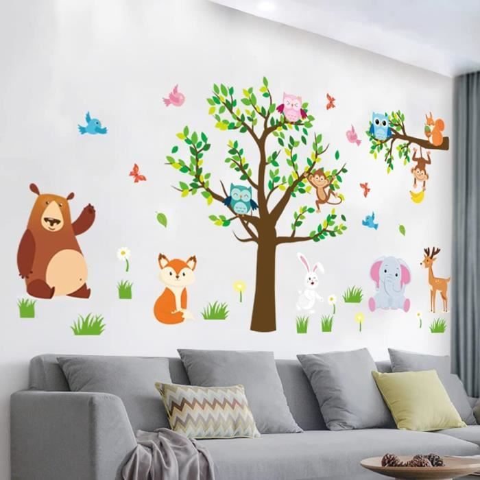 WandSticker4U®- Stickers muraux DRAGON enfant I Autocollant mural animaux dinosaure animaux amis étoiles nuage créatures fantastiques I Déco murale chambre bébé garçon fille crèche