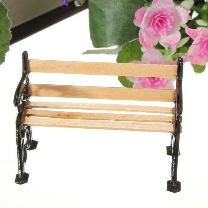 Ancien Banc De Poupée En Bois Et Fer – Jouet Vintage