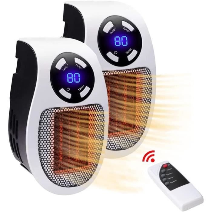 Chauffage Enfichable 500 W Avec Affichage LED Et Thermostat Numérique Mini Radiateur Soufflant Électrique Portable Thermostat R A161