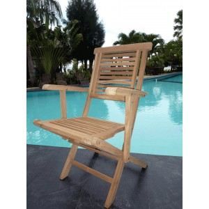 Fauteuil De Jardin En Teck Chaise Pliante Achat Vente