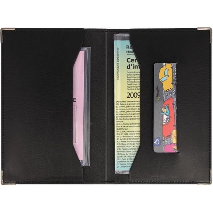 Porte-documents Voiture En Cuir - 4 Volets - Format Carte Grise - Neuf Avec étiquettes - Plusieurs Couleurs