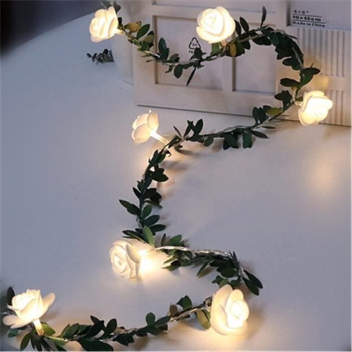 20 LED Rose Fleur Fée Fête De Mariage Décor De Noël Noël Guirlande