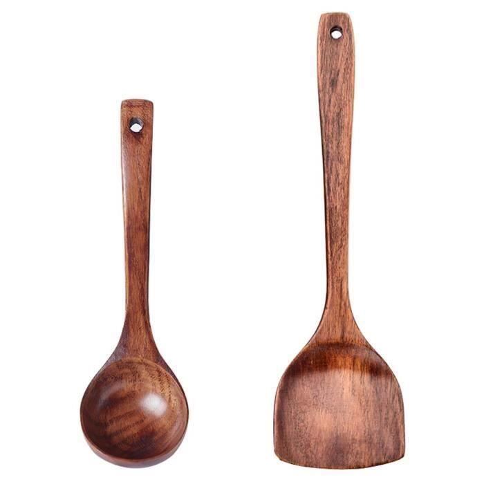 Ustensile De Cuisine En Bois Multifonctionnel Spatule Et Louche A