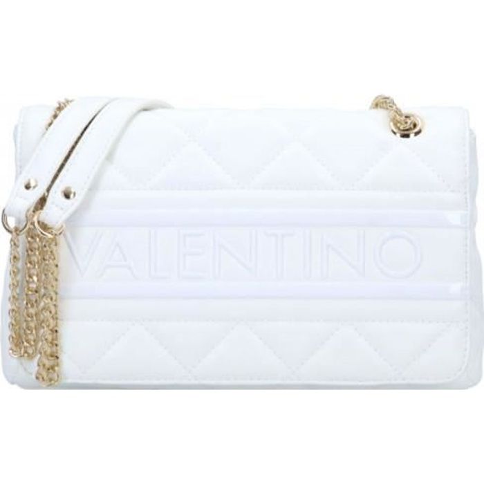 Sac à rabats femme Valentino blanc VBS3KK02 Blanc Femme Valentino Cdiscount Bagagerie