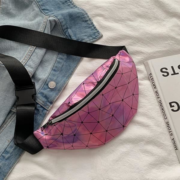 Sac banane - Laser - Holographique - Violet - Zippée - Femme
