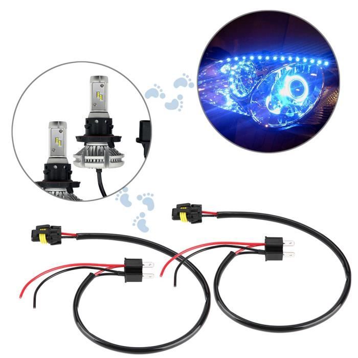 【2 pièces】 câble adaptateur de cordon d'alimentation H4, prises H4 à 9006 faisceau d'ampoule câble adaptateur de conversion