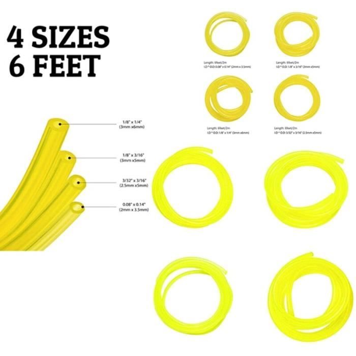Ligne Carburant Essence 3m PVC Transparent 2,5mm ID / 5mm OD Pour Tronçonneuse Débroussailleuse