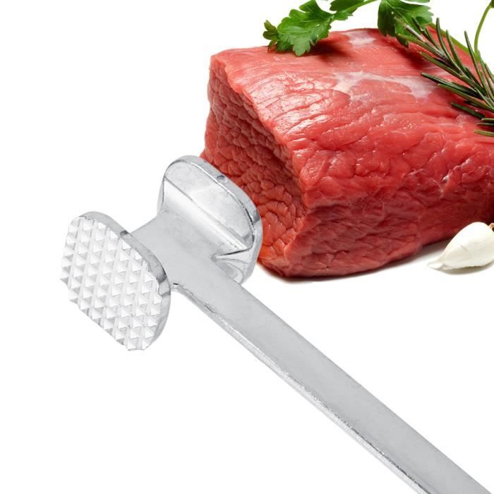 Attendrisseur de Viande 304 Inoxydable Marteau Viande Marteau Double Face, Marteau de Cuisine, Marteau a Steak, pour Bœuf Poulet Poisson, Maillet Professionnel pour Attendrir La Viande