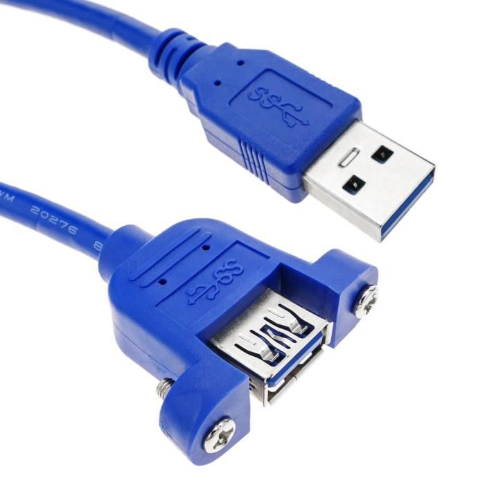 Cable Usb 3 0 Avec Connecteur Pour Montage Sur Panneau Usb A Male Vers Usb A Femelle 50 Ub02800 Prix Pas Cher Cdiscount
