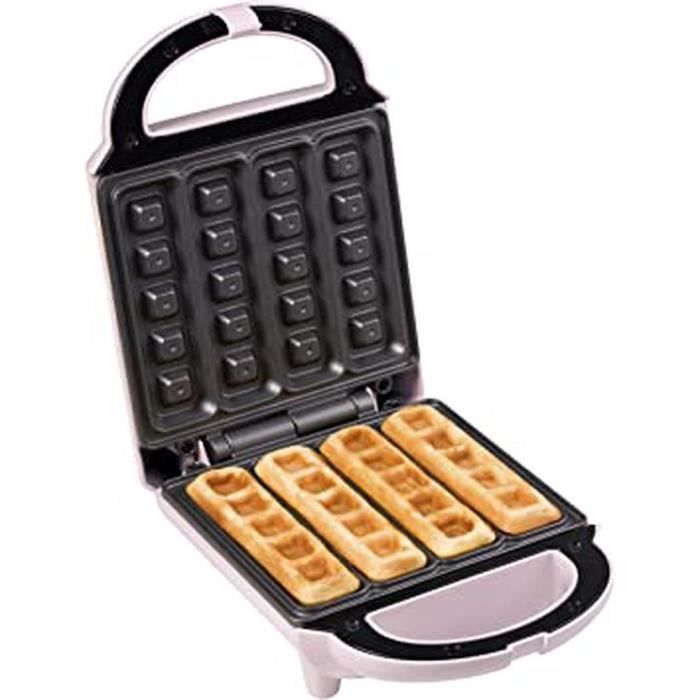 Bestron Gaufrier Cœurs Sur Bâtonnets Sweet Dreams 780W Rose - Design Rétro Pour Gaufres Fun Et Partage