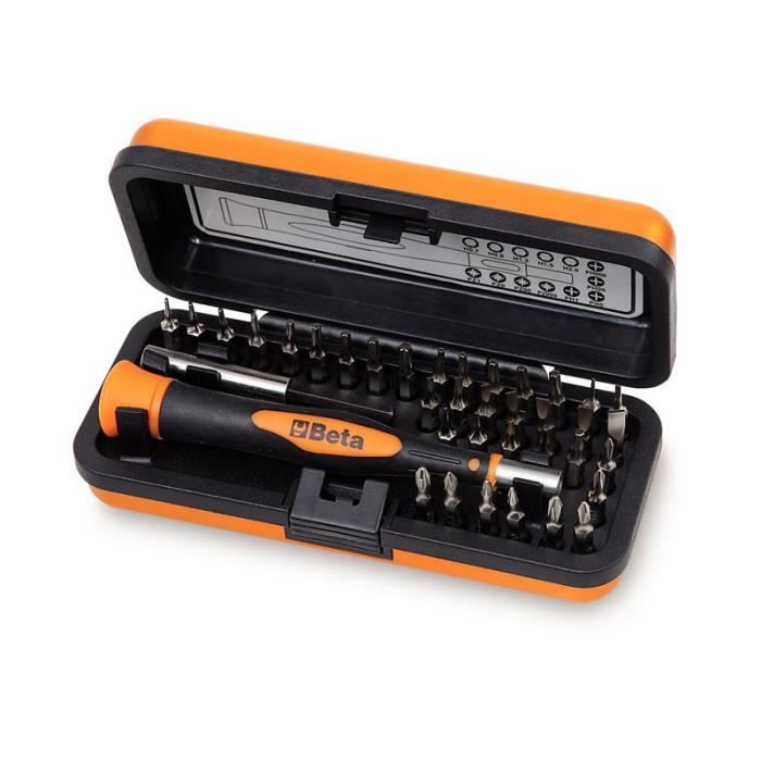 Coffret de micro-tournevis - BETA - 1256/C36-2 - 36 embouts - Aluminium anodisé - Compact