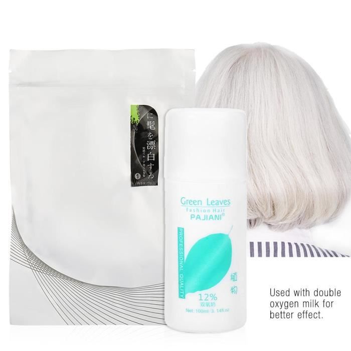 Poudre Décolorante Cheveux Blanc Sans Danger Oxydant de Coiffure Punk ...