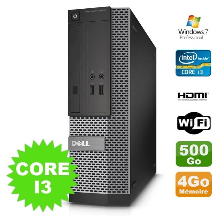 PC DELL Optiplex 3010 SFF Intel I3 2120 DVD 4Go 500Go HDMI Wifi W7 - vue 1