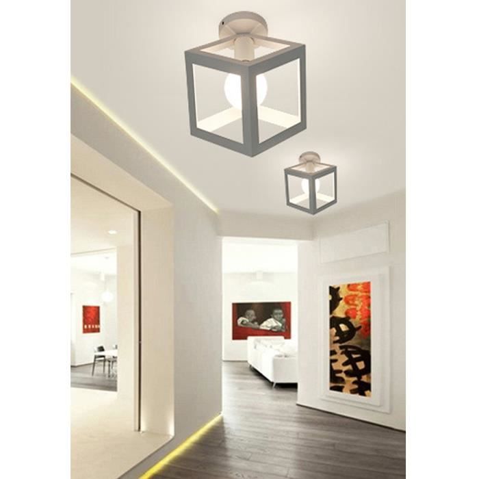 1PCS Luminaire E27 Plafonnier Cage Métal Plafond Lustre Lampe -Couloir  -Cuisine - Cdiscount Maison