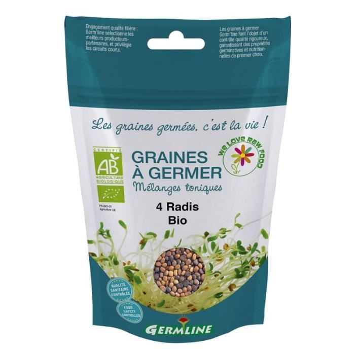 Germline Graines à Germer Mix 4 Radis Bio 100g