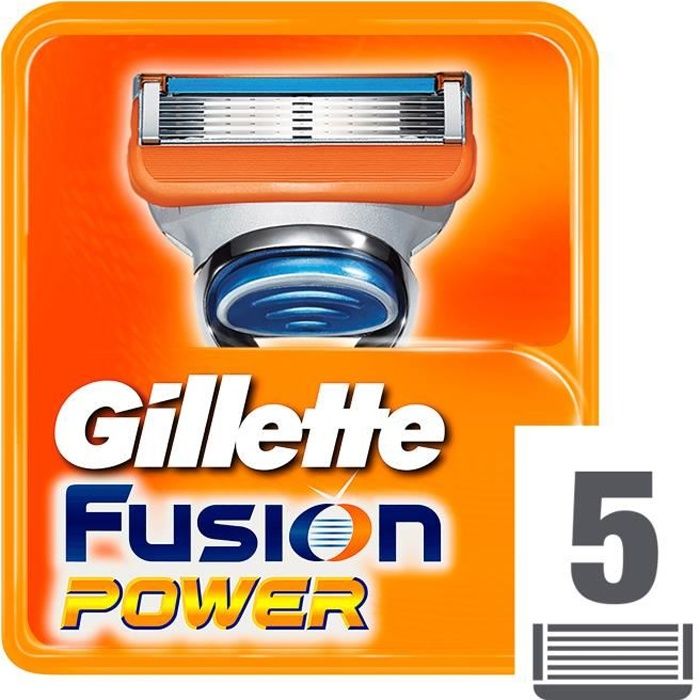 GILLETTE Lames Fusion Power (pack de 5)