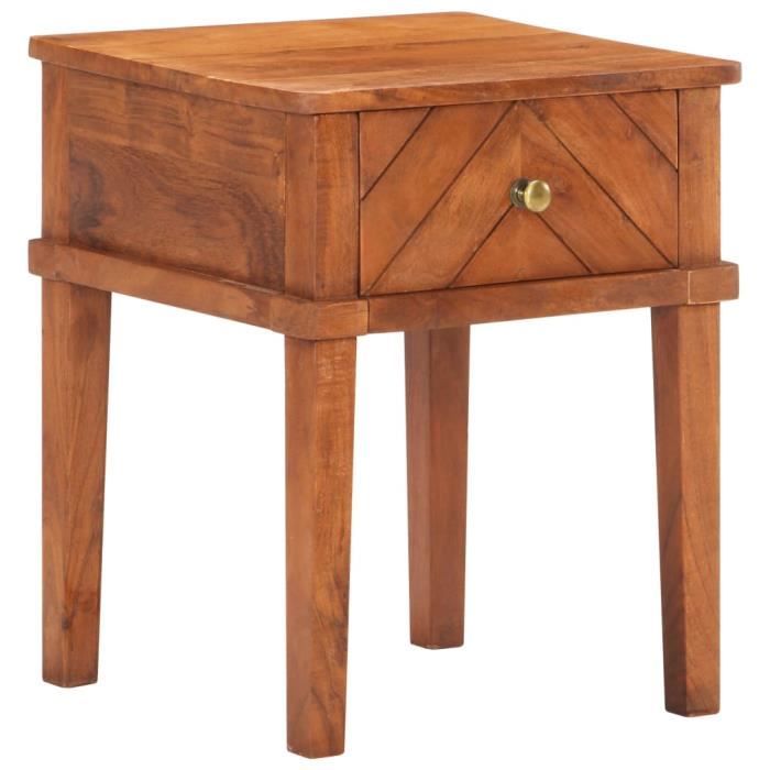 table de chevet - gototop - bois d'acacia massif - 1 tiroir - style campagne