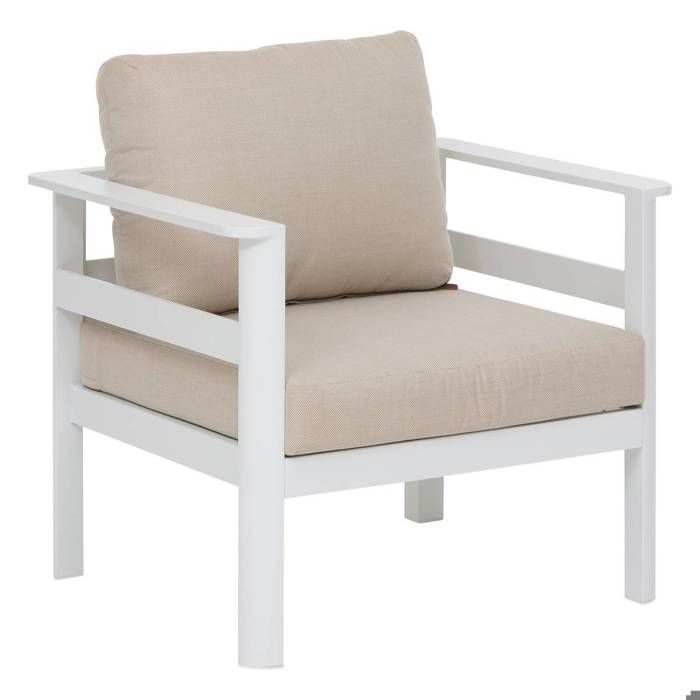 Fauteuil De Jardin Empilable Hespéride Piazza - Design Lin/Blanc Et Aluminium Durabile