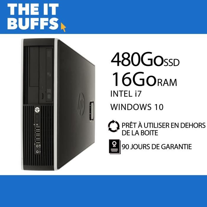 HP 8200 I7 16Go RAM 480Go SSD Windows 10 Ordinateur de bureau - Hewlett packard