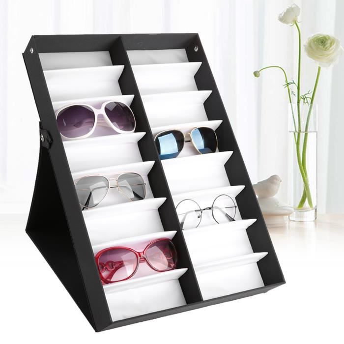 Grand présentoir à lunettes de soleil avec boîte de rangement MELStorage,  lunettes à trois niveaux, 24 pièces - AliExpress